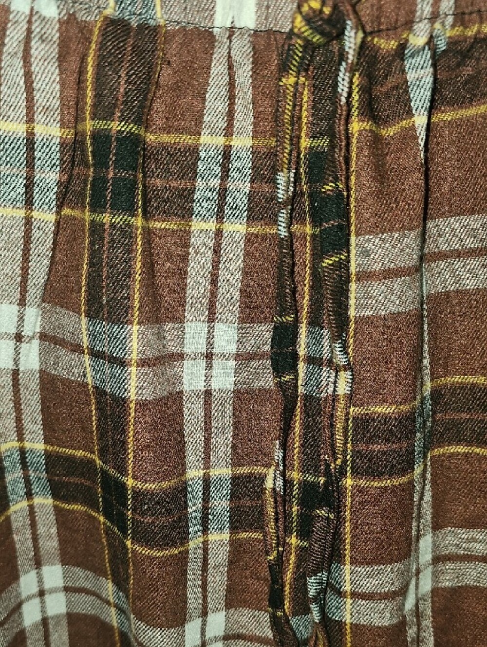 Womens Brown/Yellow Plaid Lounge Pants Size Medium (NO SIZE TAG) - Picture 2 of 7